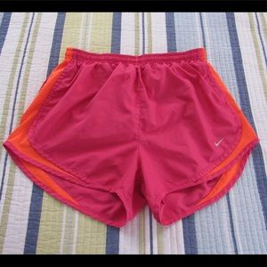 Nike Dri-fit Magenta and Neon Orange Mesh Shorts